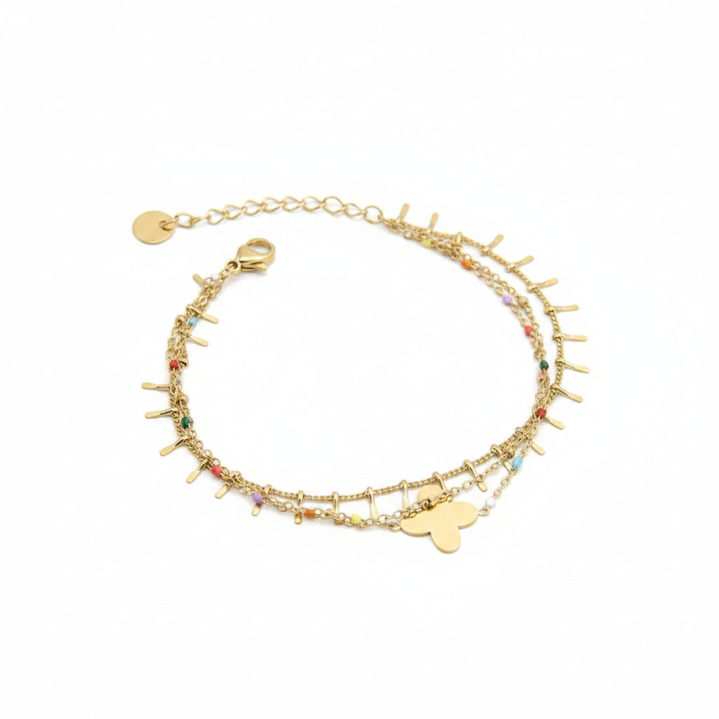 Biarritz — Bracelet 3 Rangs Multicolore