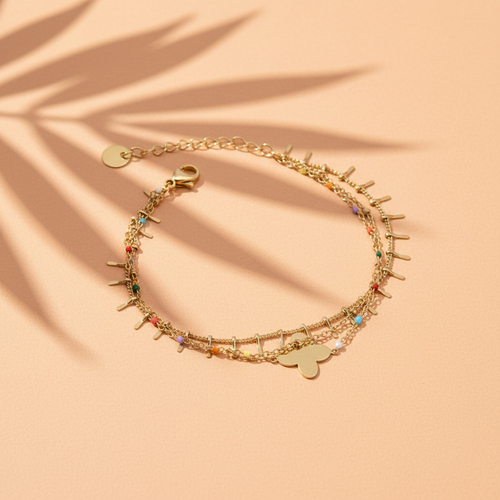 Biarritz — Bracelet 3 Rangs Multicolore
