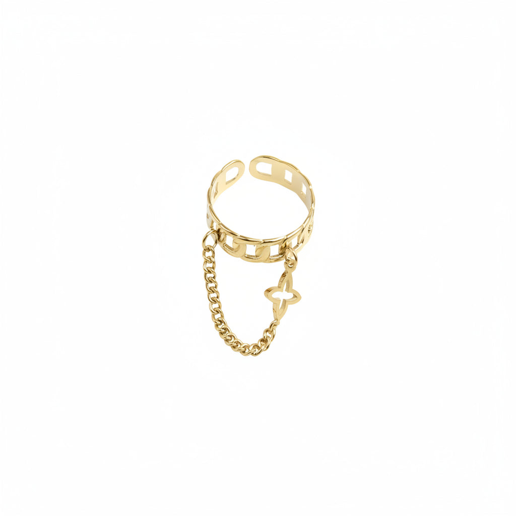 Venise — Bague Chaîne & Étoile Pendante