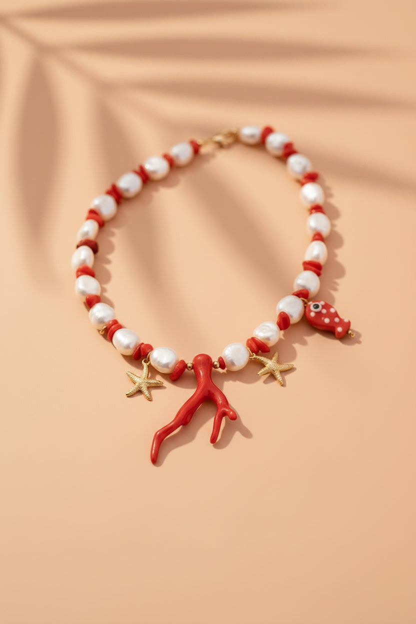 Papeete – Collier Perles & Breloques Marines