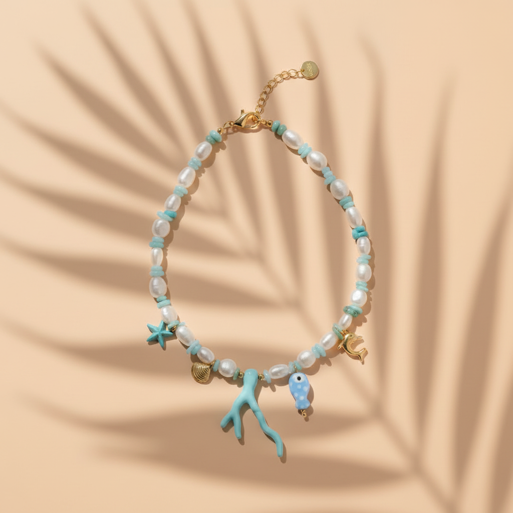 Papeete – Collier Perles & Breloques Marines