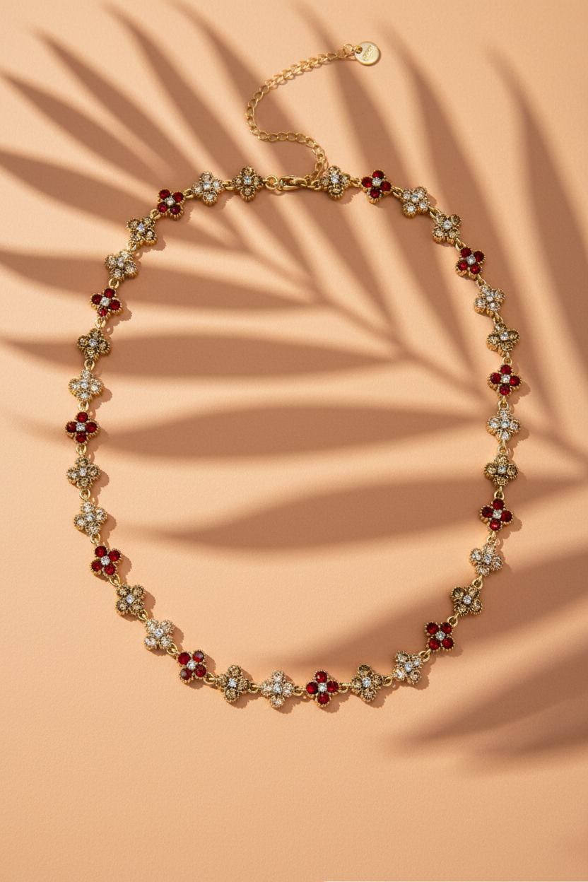 Essaouira- collier trèfle en zircon