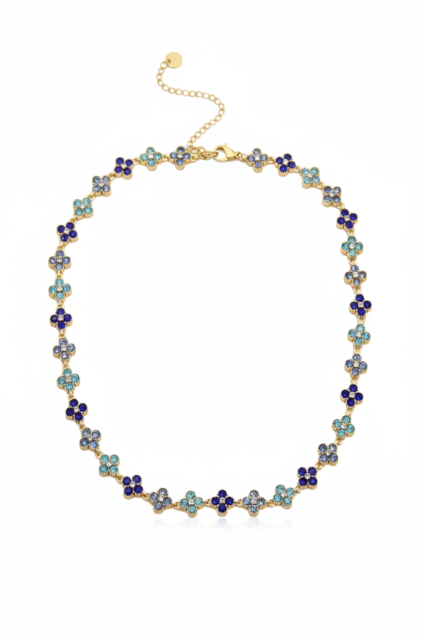 Essaouira- collier trèfle en zircon