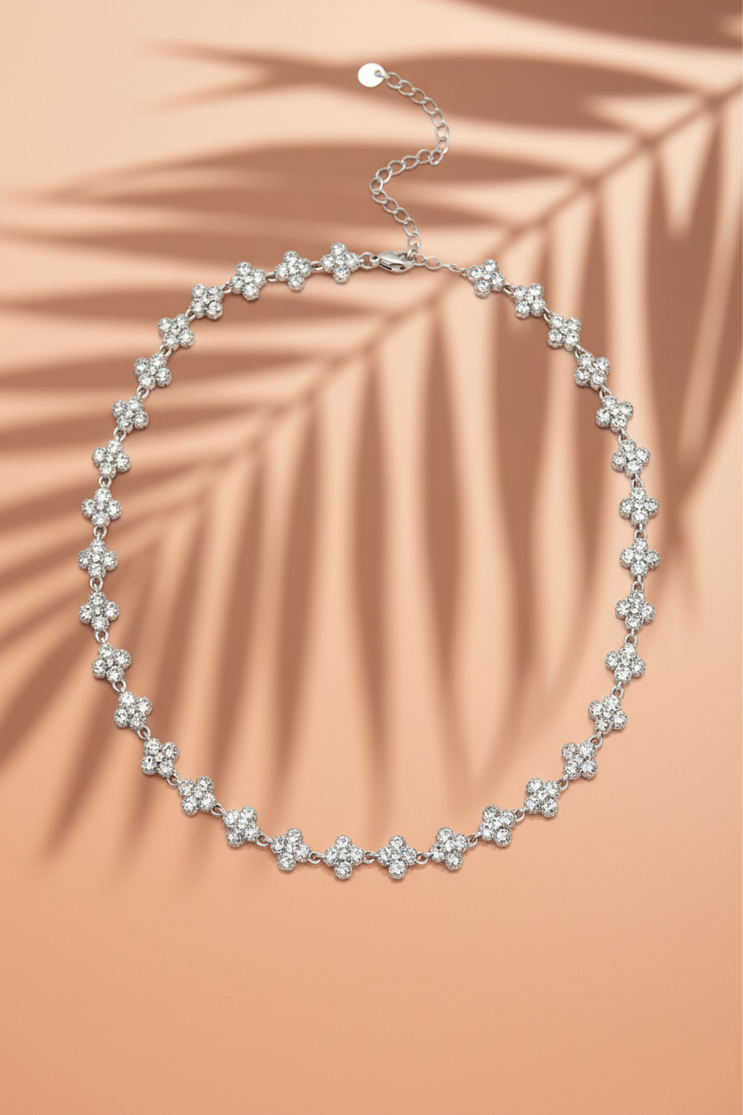 Essaouira- collier trèfle en zircon