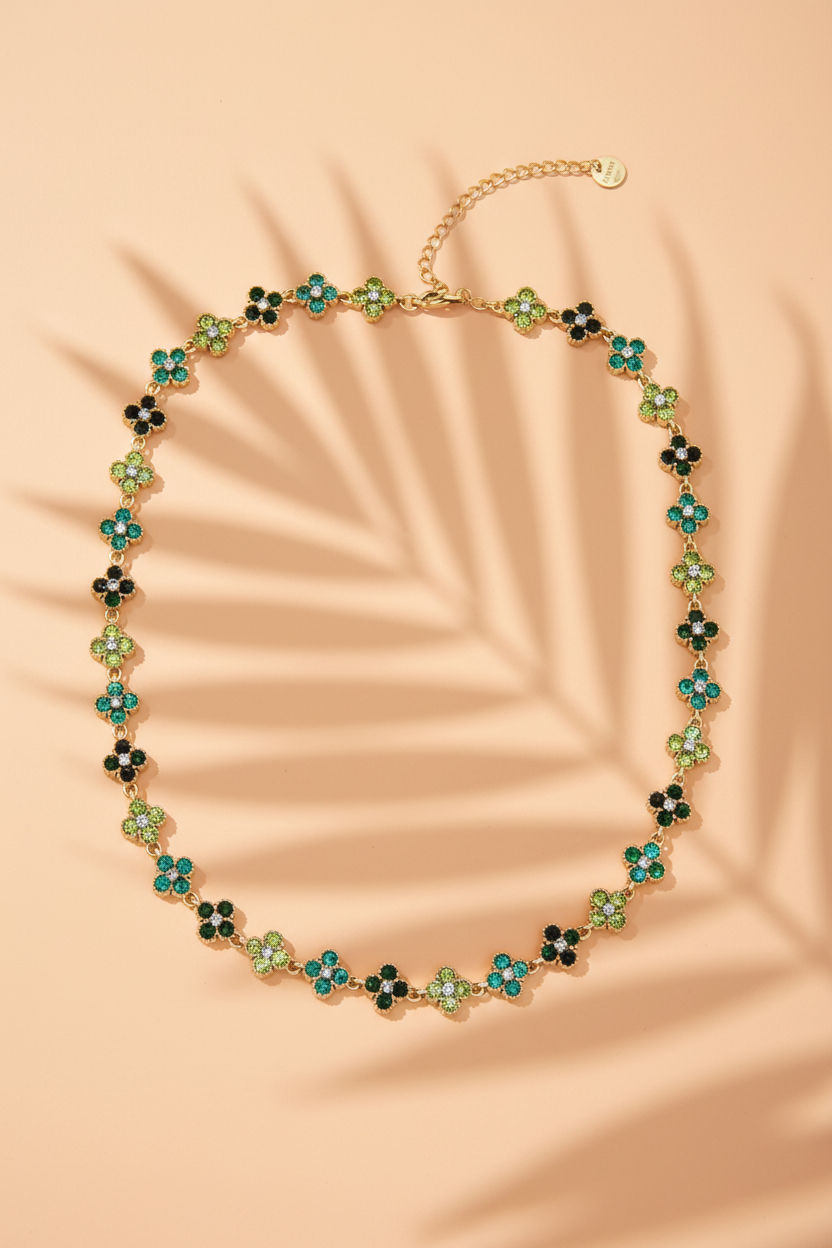 Essaouira- collier trèfle en zircon