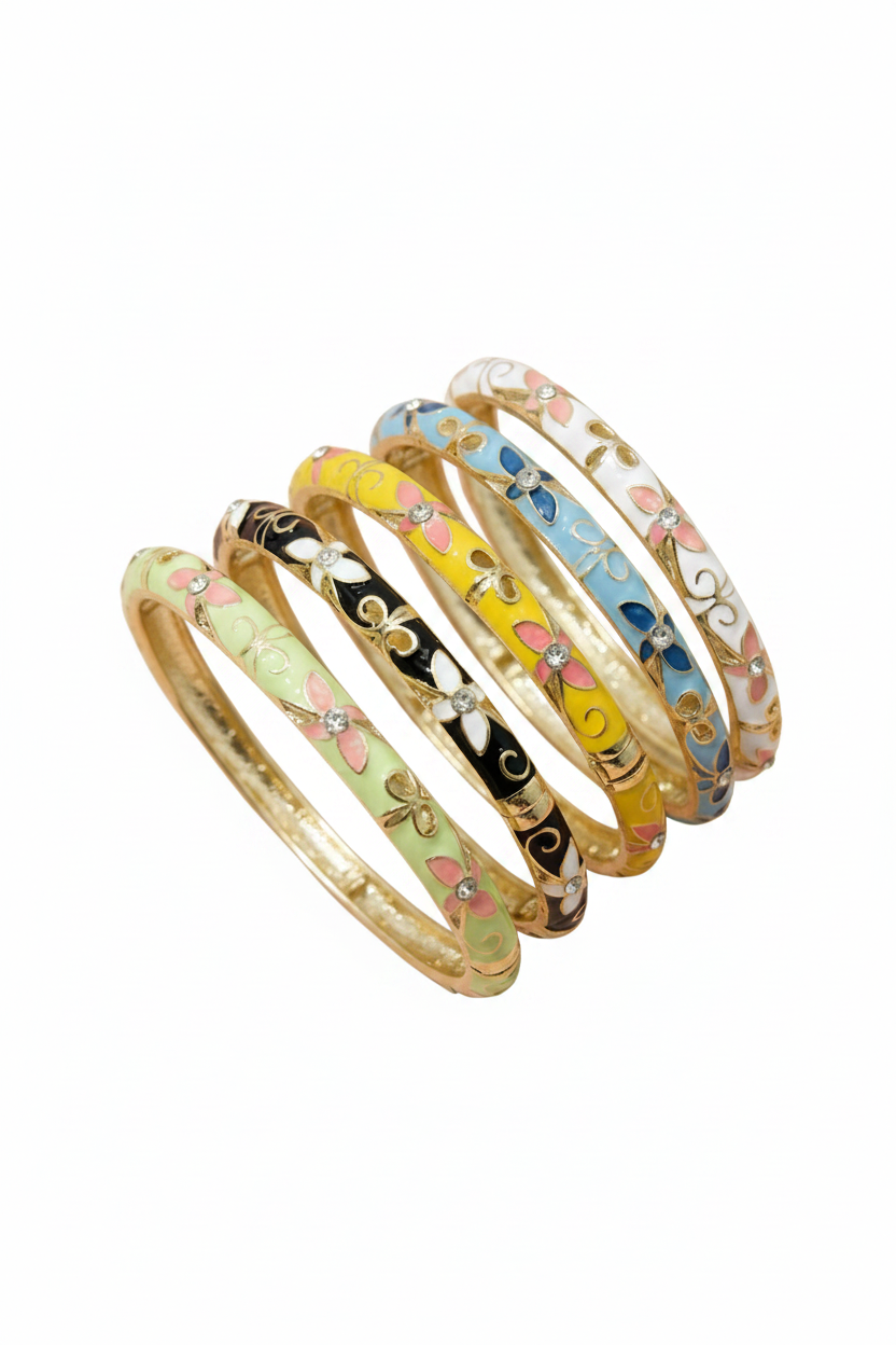 Phuket - Lot de 5 bracelets jonc (1 de chaque couleur)