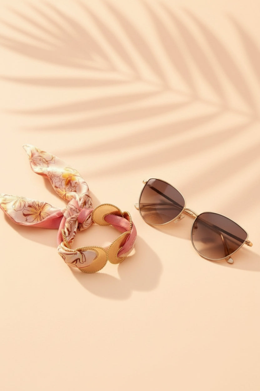 Malaga — Bracelet Manchette Ruban Fleur