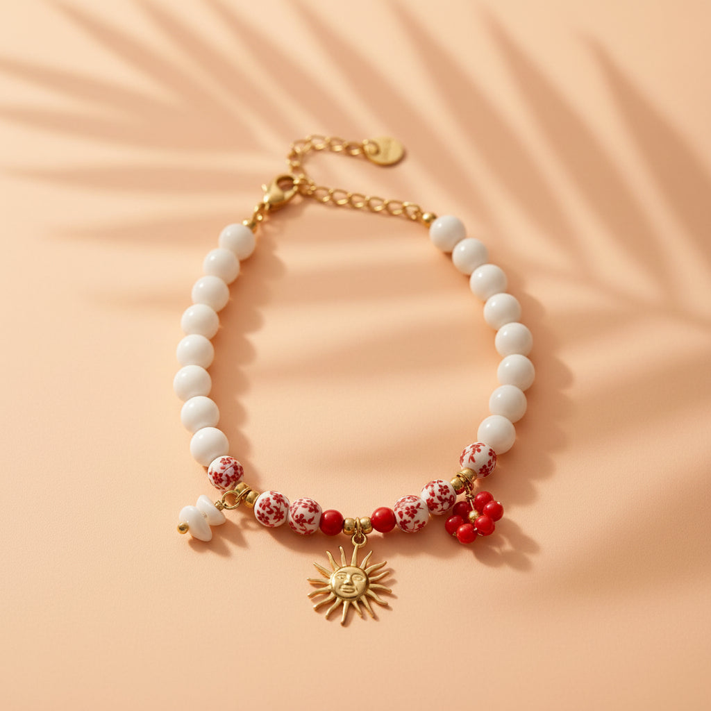 Marbella- bracelet perles & breloques